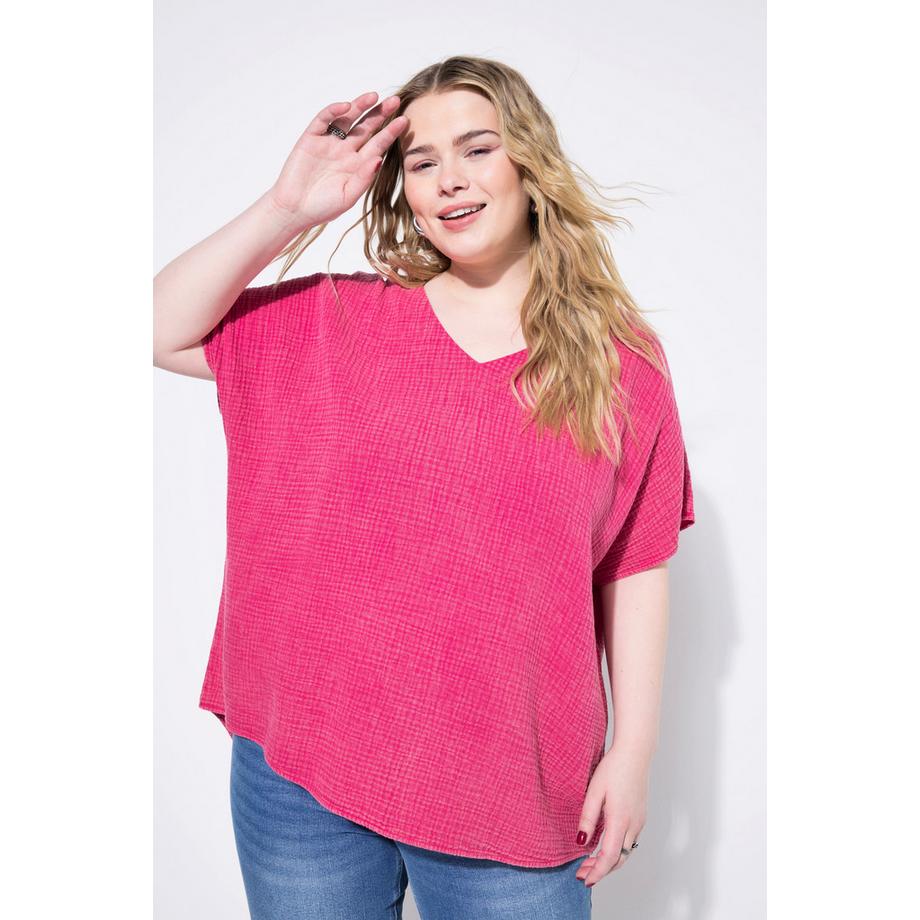 Studio Untold Blouse chemise oversize en mousseline col en V  