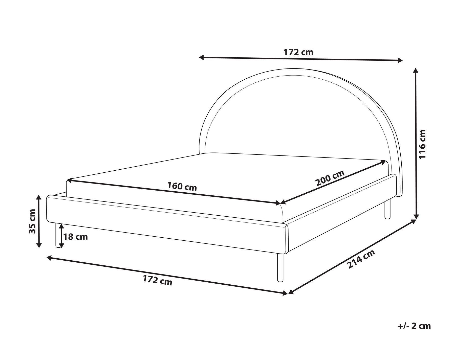 Beliani Letto en Tessuto Retrò MARGUT  