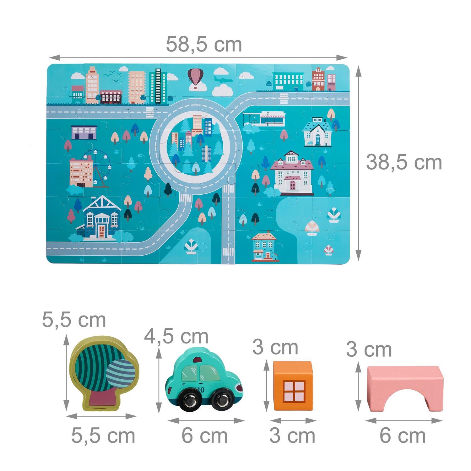Northix  Holzbaustein-Set City 