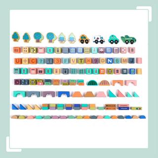 Northix  Holzbaustein-Set City 