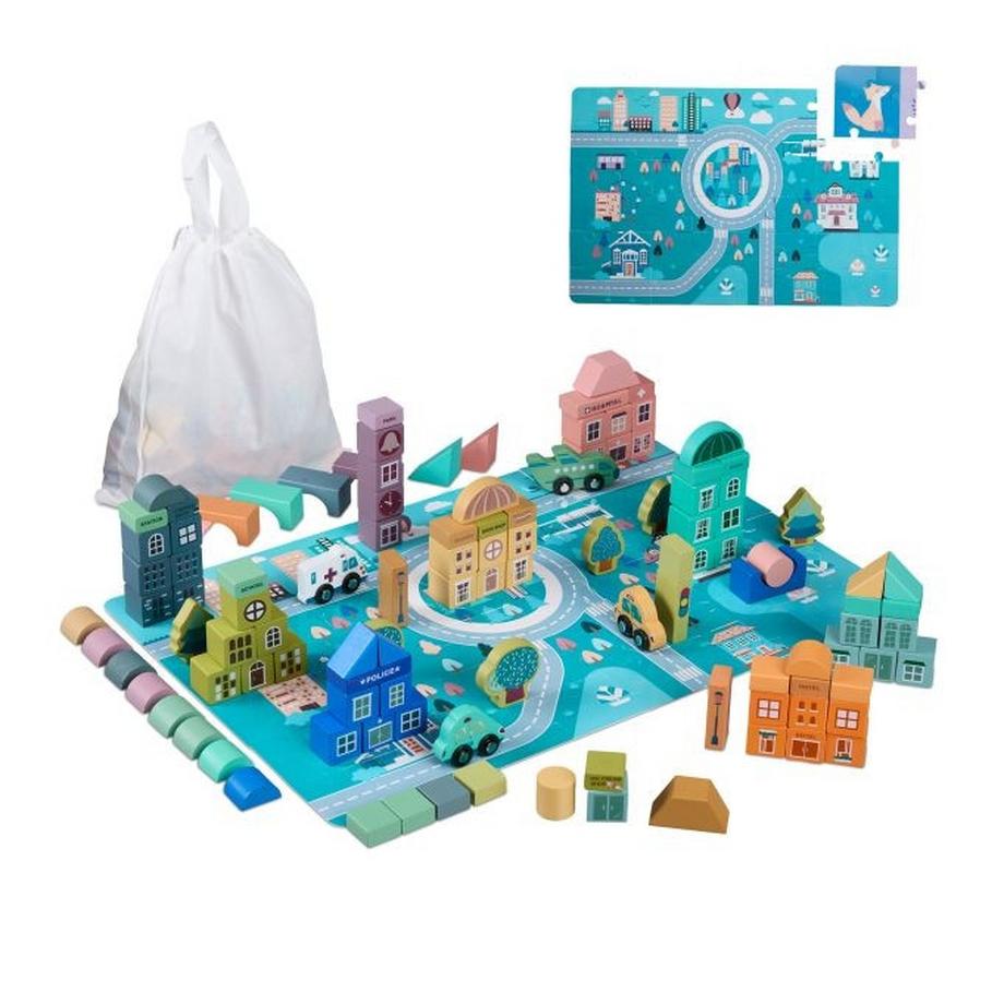 Set di blocchi di legno per costruzioni City