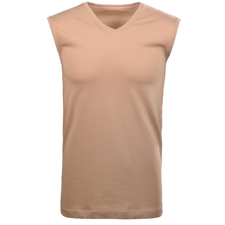 Ragman Maillot de Corps Ajusté Sans Manches Col V Lot de 2  