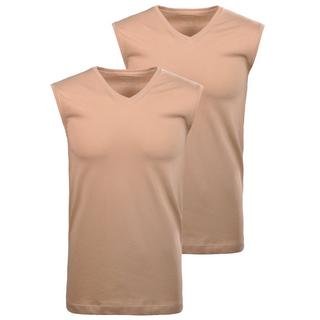 Ragman Figurbetont Ärmelloses V-Ausschnitt Unterhemd 2er-Pack  