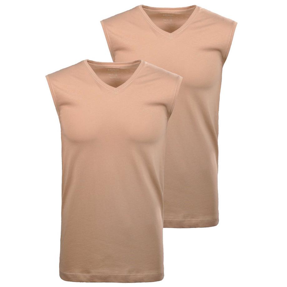 Ragman Maillot de Corps Ajusté Sans Manches Col V Lot de 2  