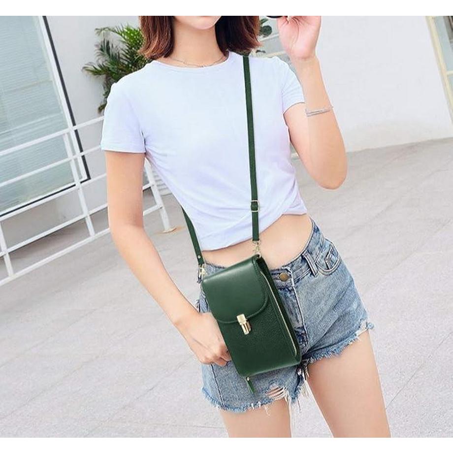Only-bags.store Umhängetasche für Handy mit 8 Kartenfächer  