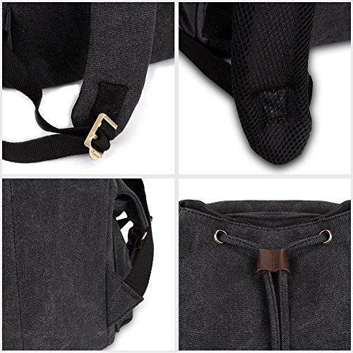 Only-bags.store Sac à dos en toile avec sangles en similicuir  