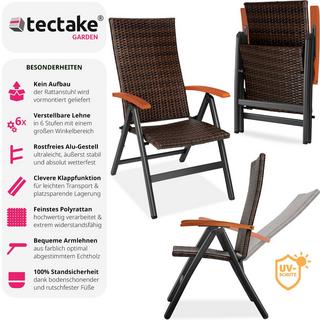 Tectake Chaise en rotin CANBERRA avec structure en aluminium  