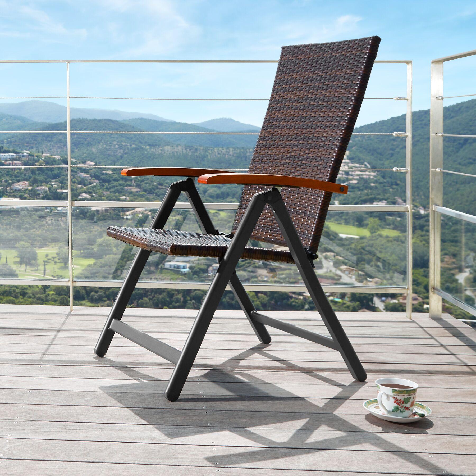 Tectake Chaise en rotin CANBERRA avec structure en aluminium  
