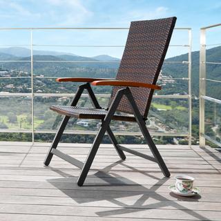 Tectake Chaise en rotin CANBERRA avec structure en aluminium  