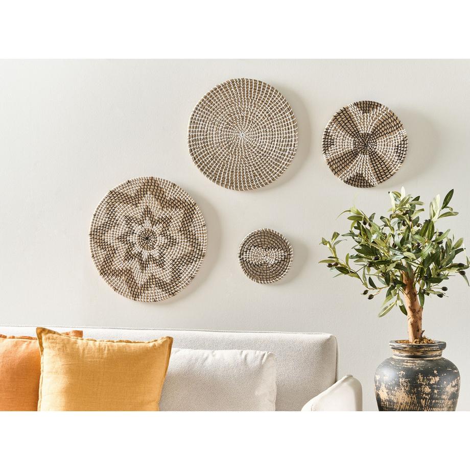 Beliani Wanddeko-Set aus Seegras Boho LAOCAI  
