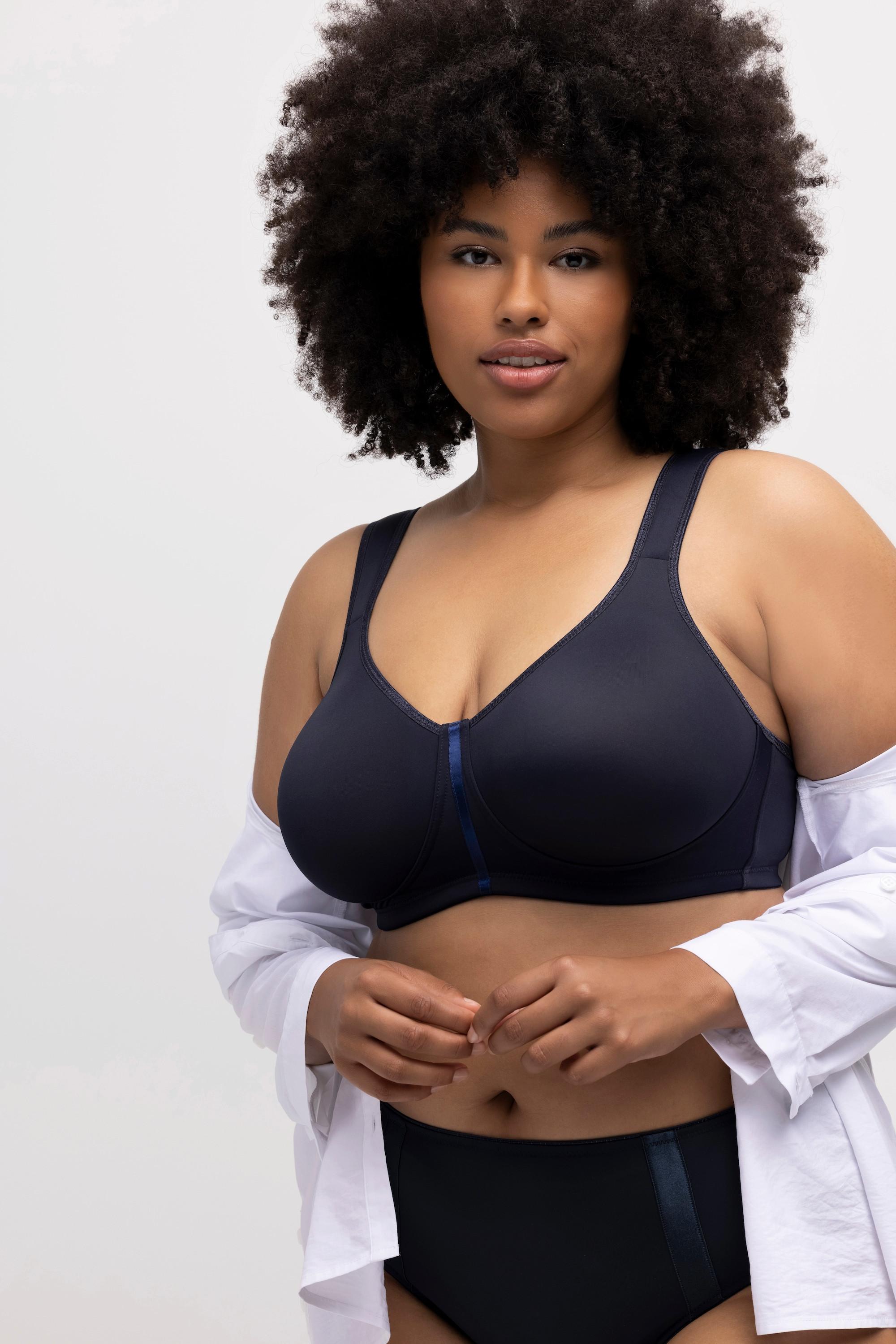 Ulla Popken  Reggiseno wellness in microfibra senza ferretto con coppa C-E 