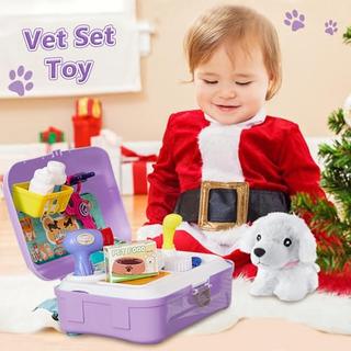 Activity-board  Jouets pour enfants chiens, sac à dos de jeu de rôle, jouets de salon pour chiens, ensemble de jeu de coiffeur pour filles, kit vétérinaire, idées cadeaux pour tout-petits de 3 4 5 ans 