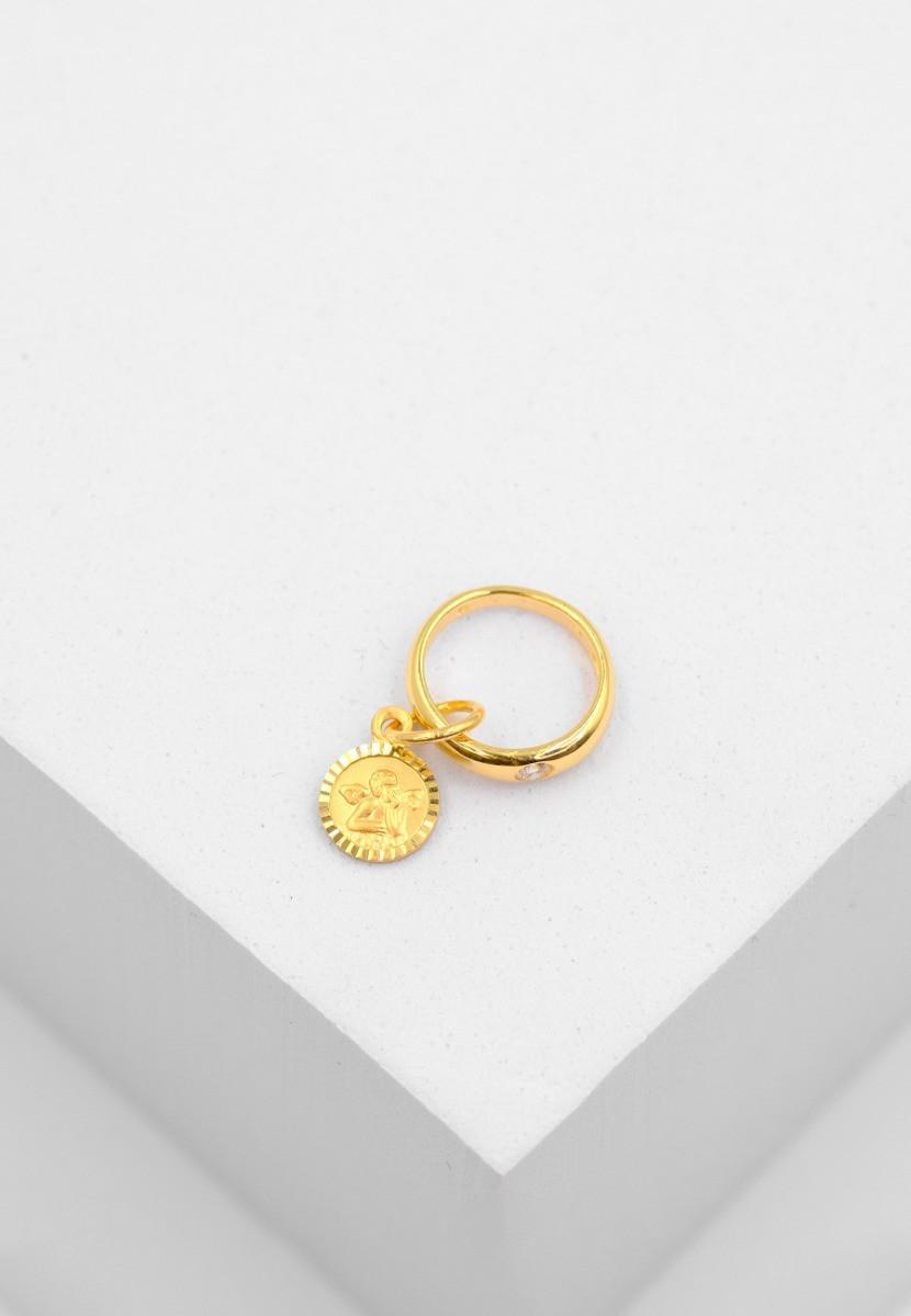 MUAU Schmuck  Anhänger Taufring Gelbgold 750 Brillant 0.03ct. 