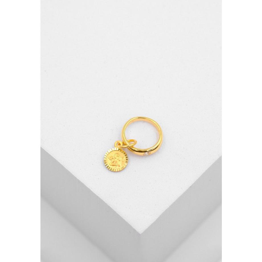 MUAU Schmuck  Pendentif Bague de baptàme or jaune 750 brillant 0,03ct. 