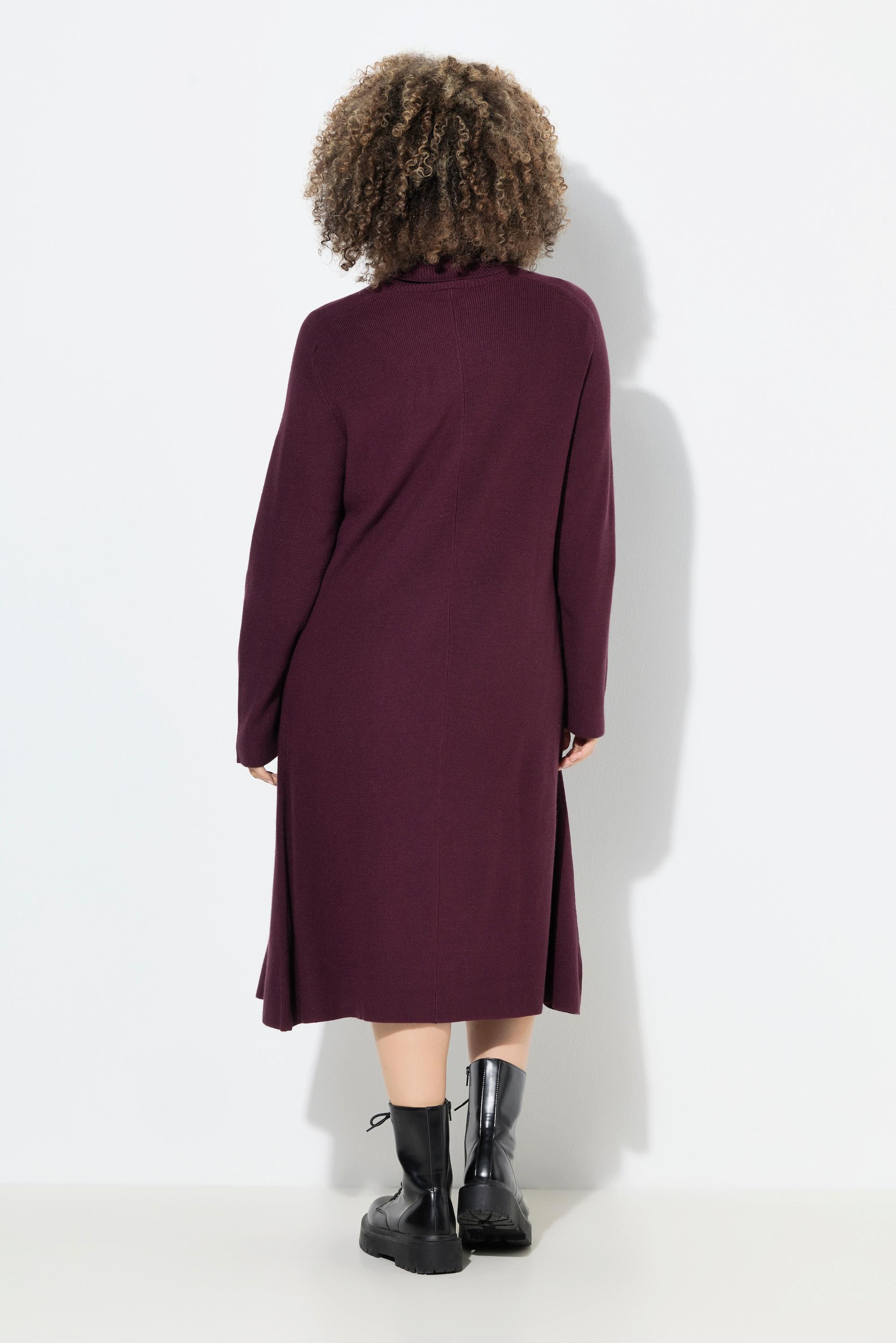 Ulla Popken Long A-Linie Stehkragen Langarm Pullover  