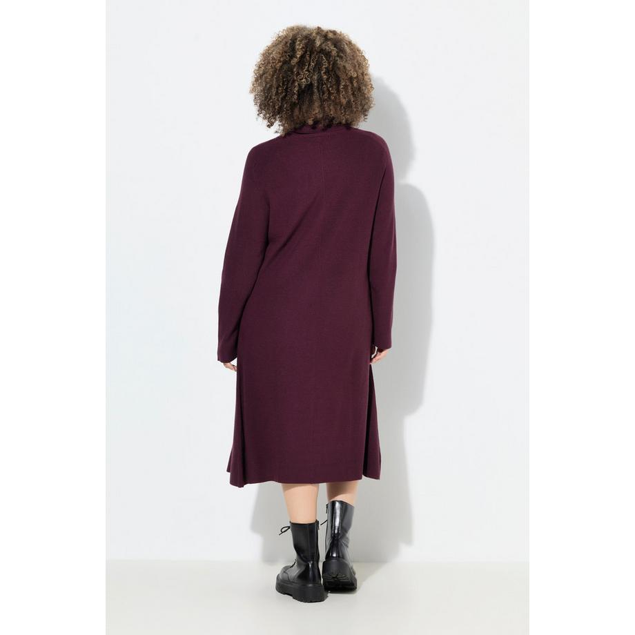 Ulla Popken Pull Long A-Ligne Col Montant Manches Longues  