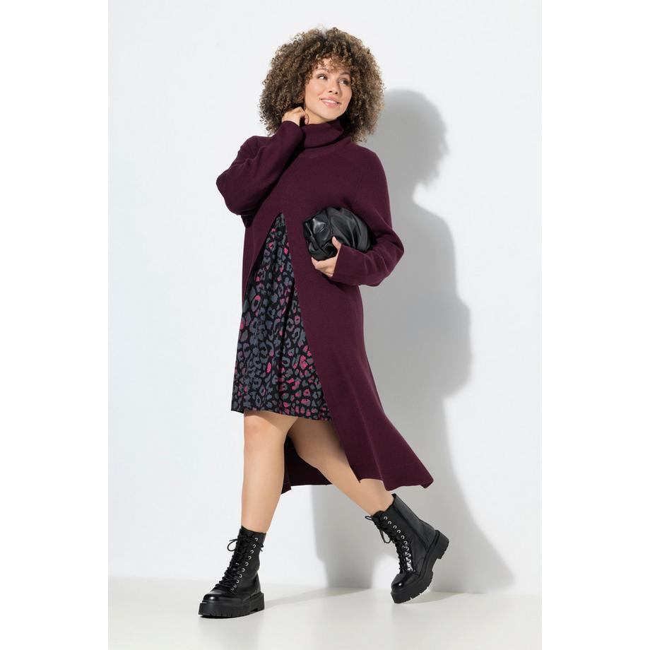 Ulla Popken Pull Long A-Ligne Col Montant Manches Longues  