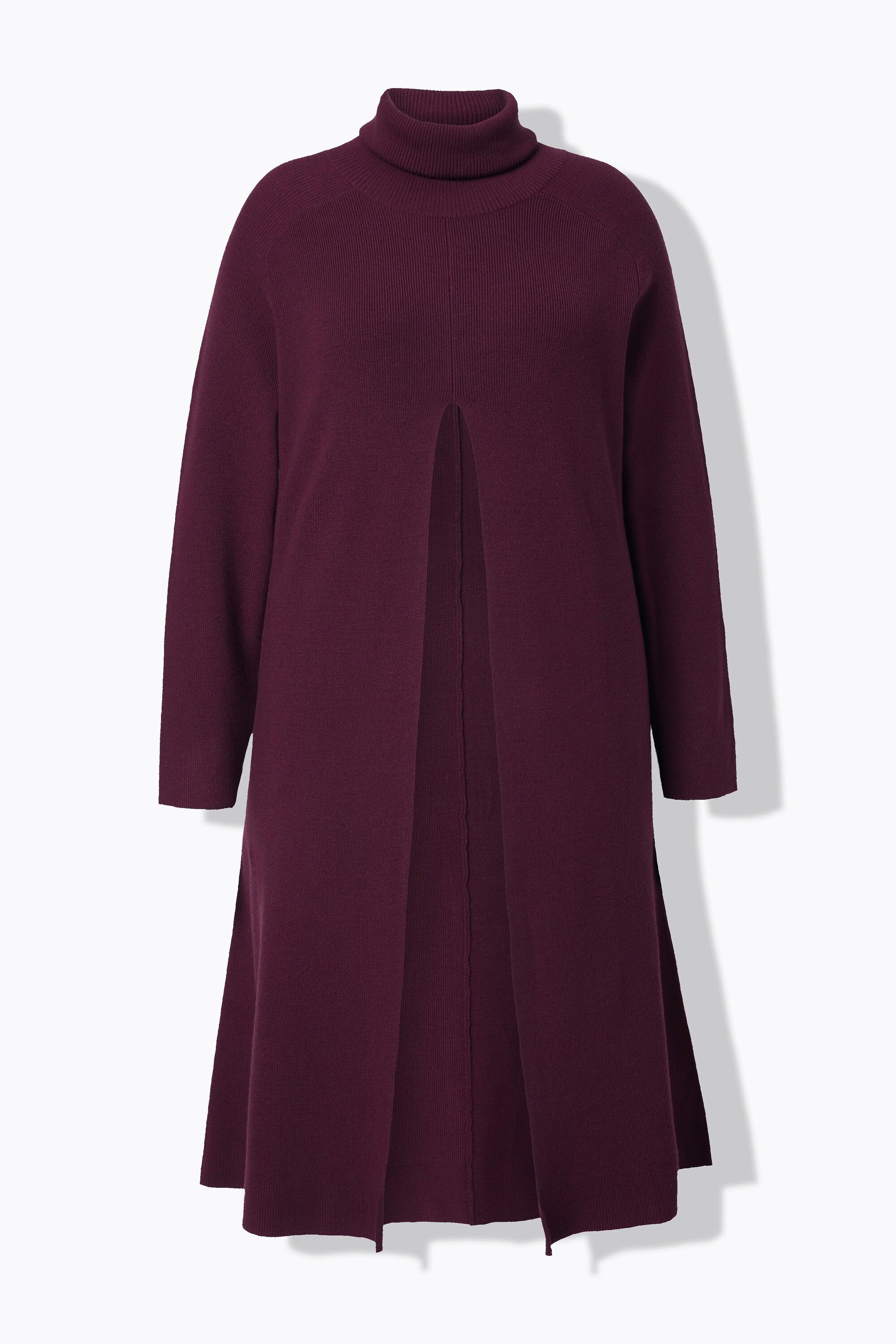 Ulla Popken Long A-Linie Stehkragen Langarm Pullover  