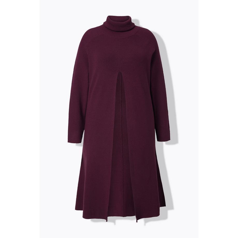 Ulla Popken Pull Long A-Ligne Col Montant Manches Longues  