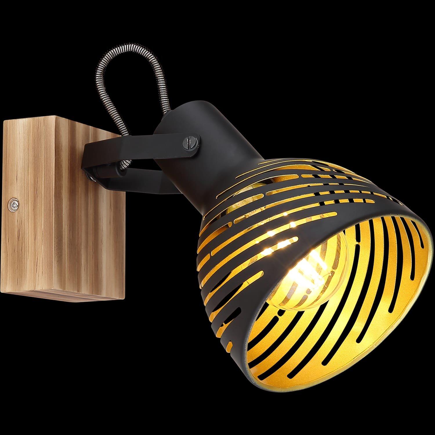 mutoni Faretto Lenna legno testa di moro 1xE27  