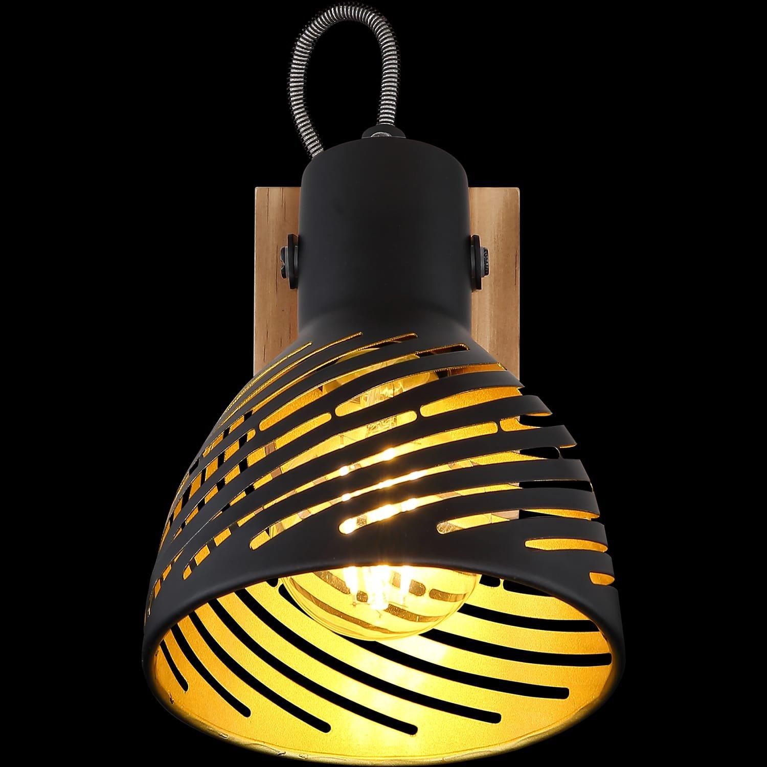 mutoni Faretto Lenna legno testa di moro 1xE27  