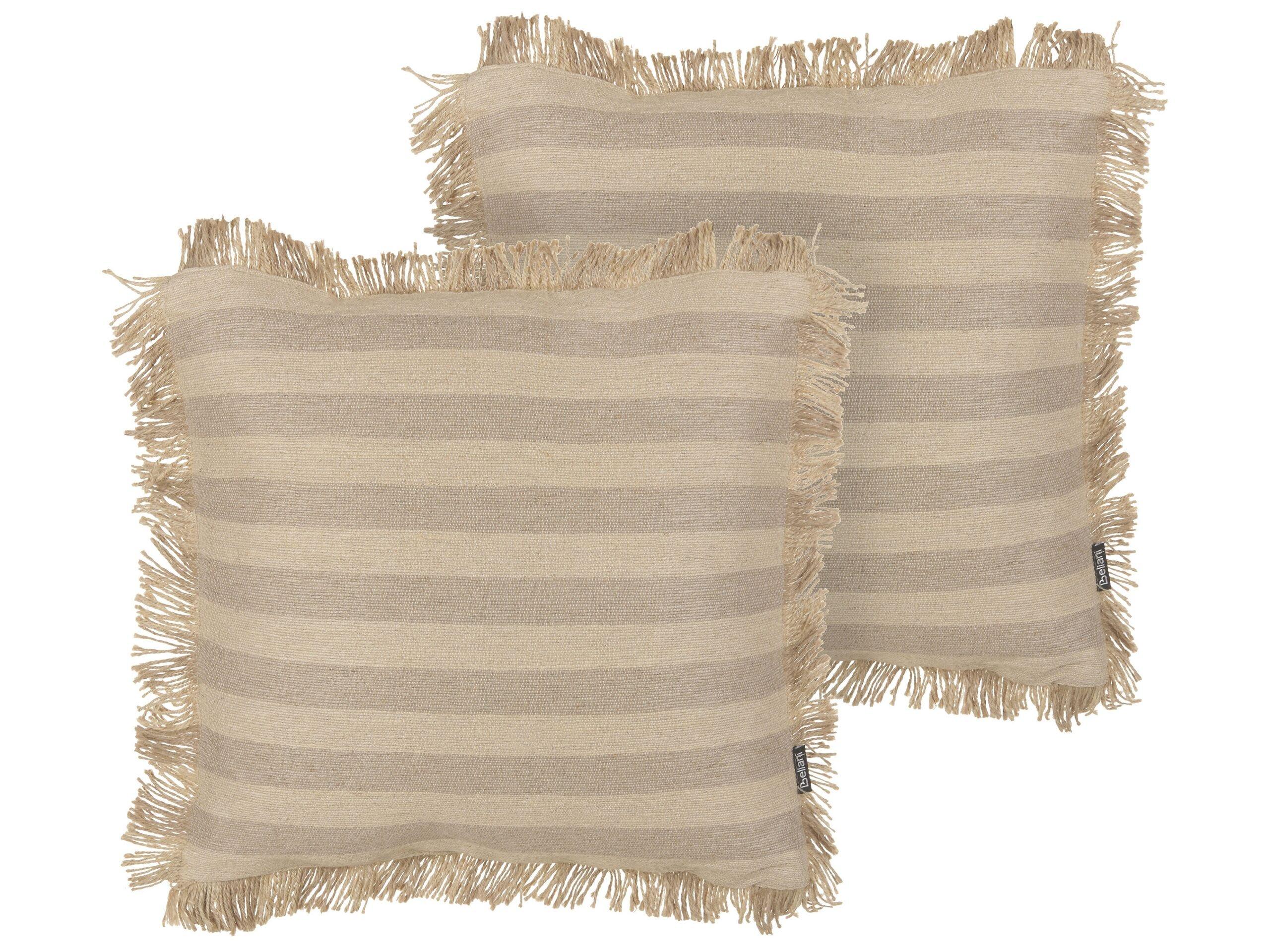 Beliani Lot de 2 coussins en Jute Boho CIRSIUM  