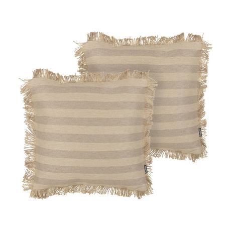 Beliani Lot de 2 coussins en Jute Boho CIRSIUM  