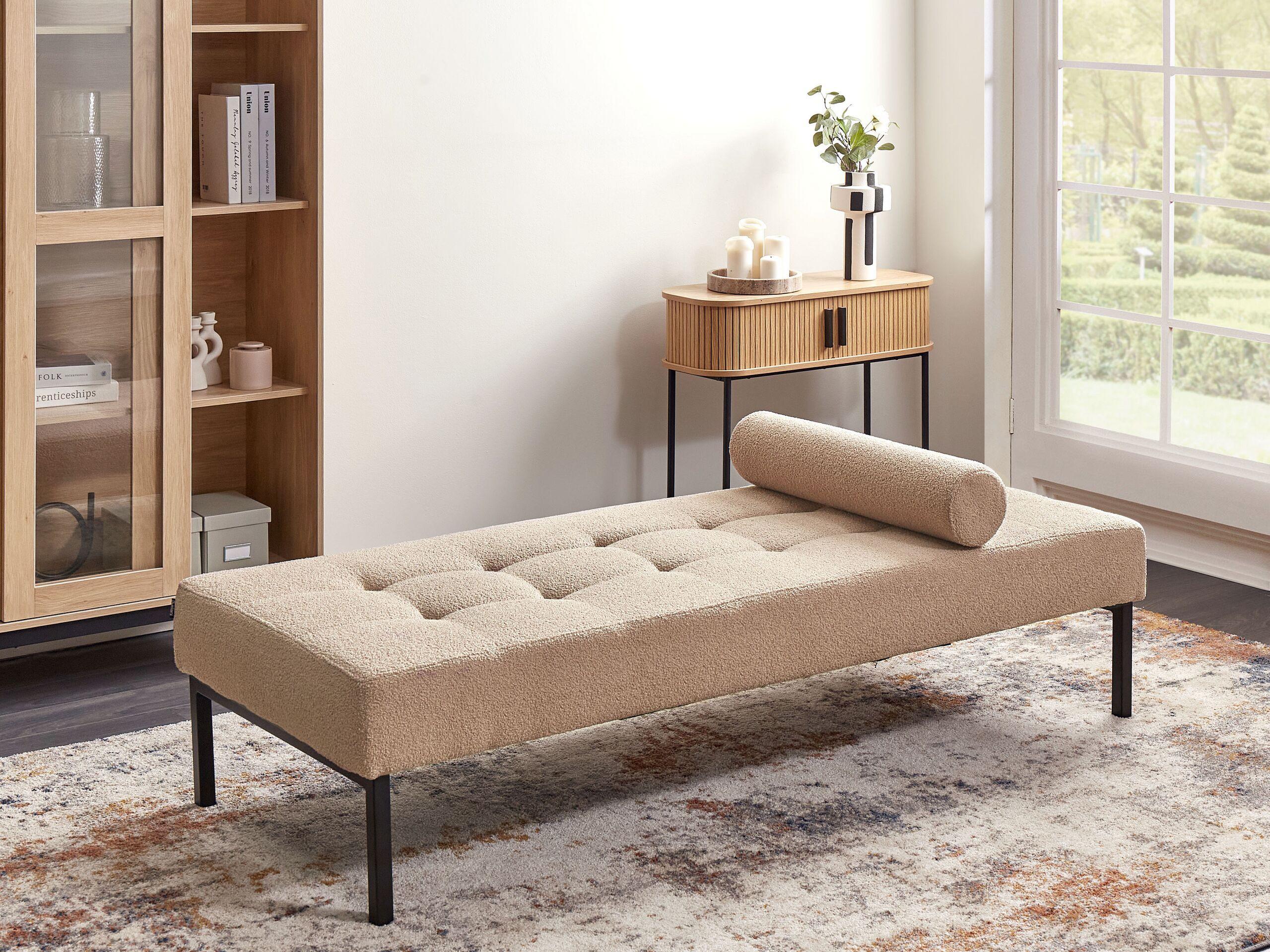 Beliani Chaiselongue aus Bouclé Modern CHINON  