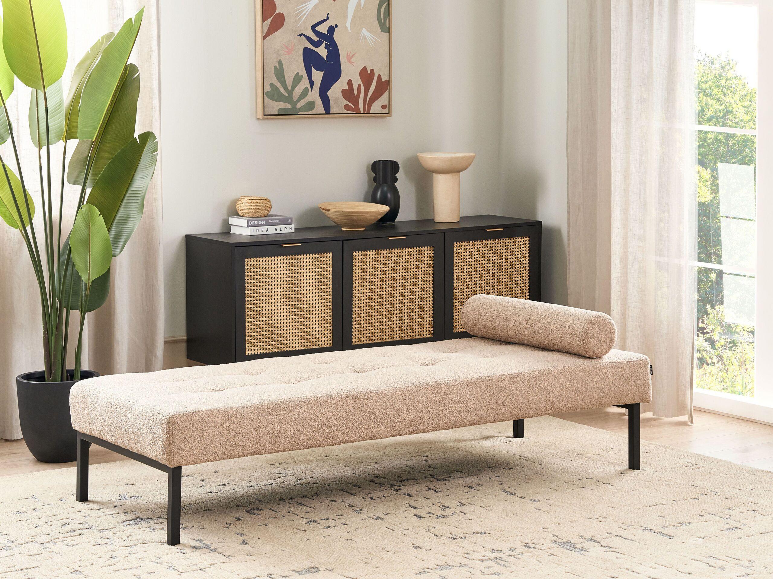 Beliani Chaiselongue aus Bouclé Modern CHINON  