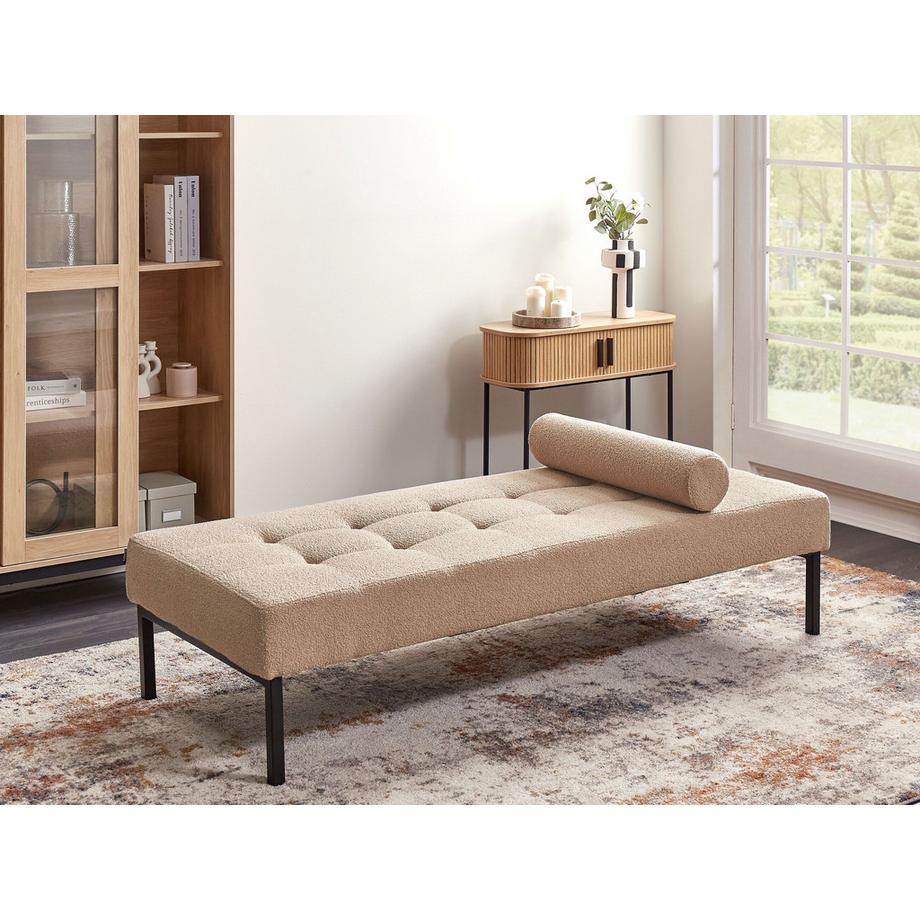 Beliani Chaise longue en Bouclé  CHINON  