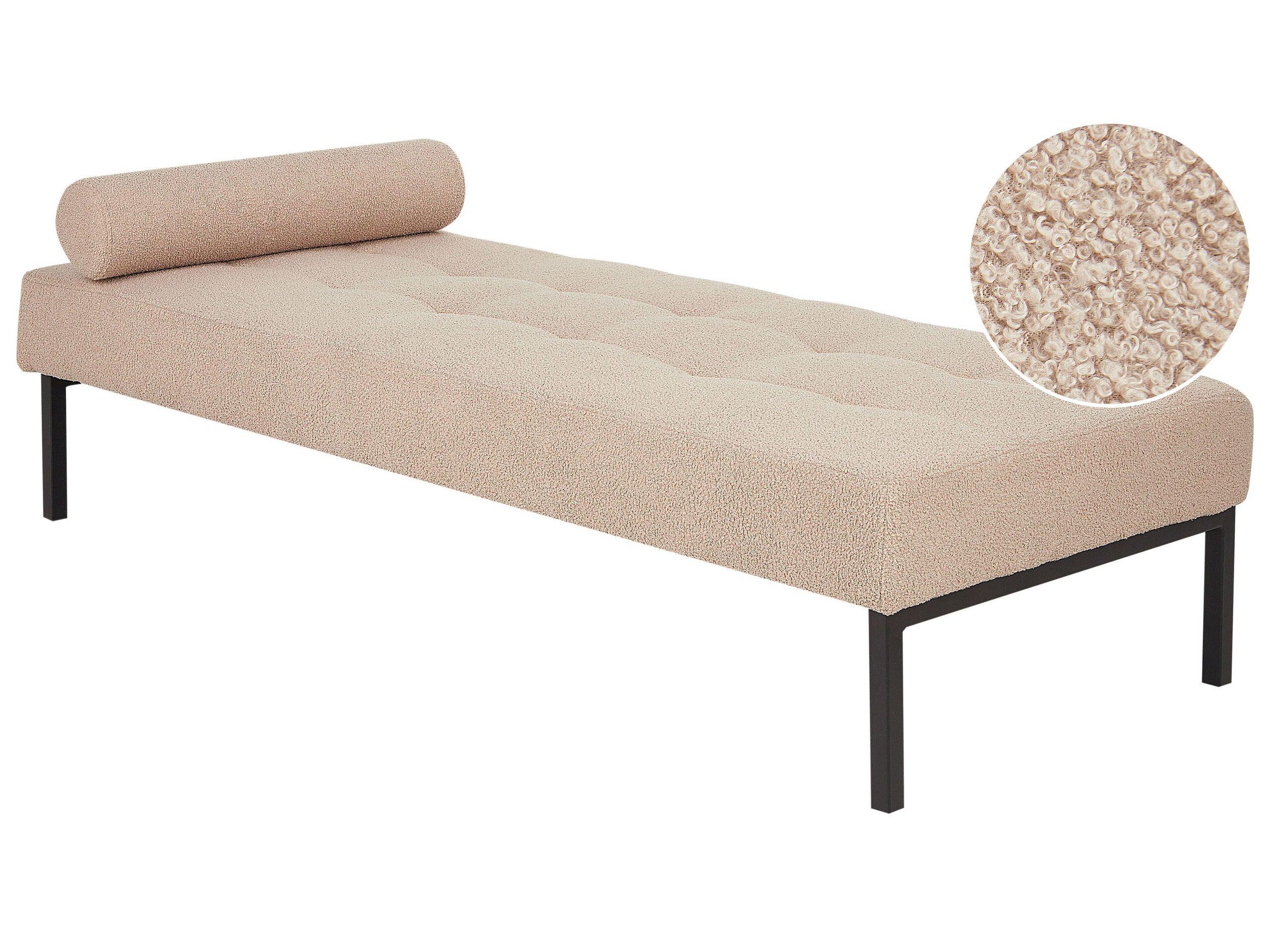 Beliani Chaiselongue aus Bouclé Modern CHINON  