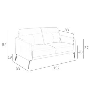 ANGEL CERDA 2-Sitzer-Sofa aus em Leder und Stahl  