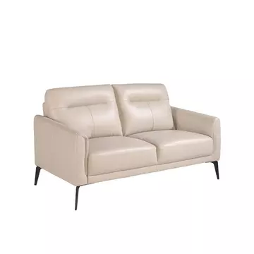 2-Sitzer-Sofa aus em Leder und Stahl