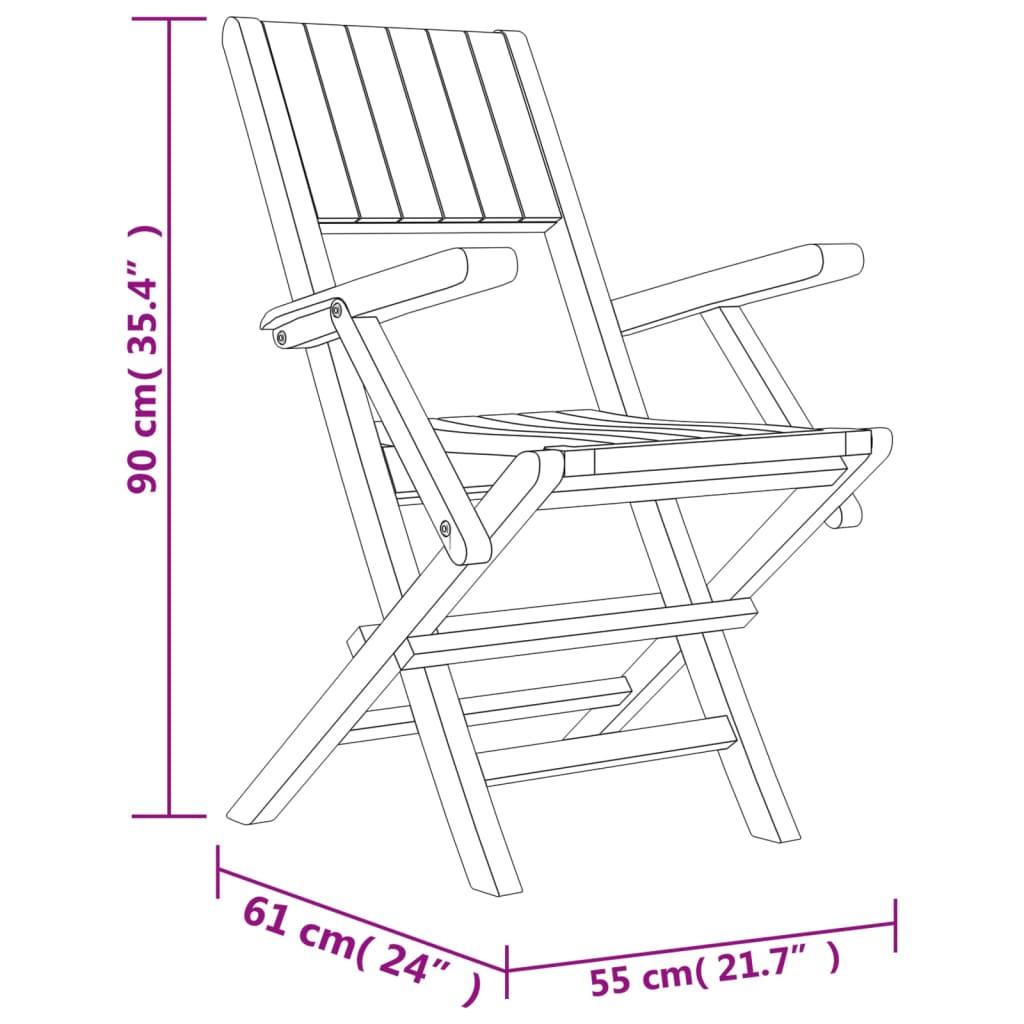 VidaXL sedia da giardino pieghevole Legno  