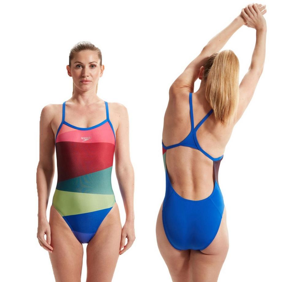 speedo Bedruckter Turnback Badeanzug  