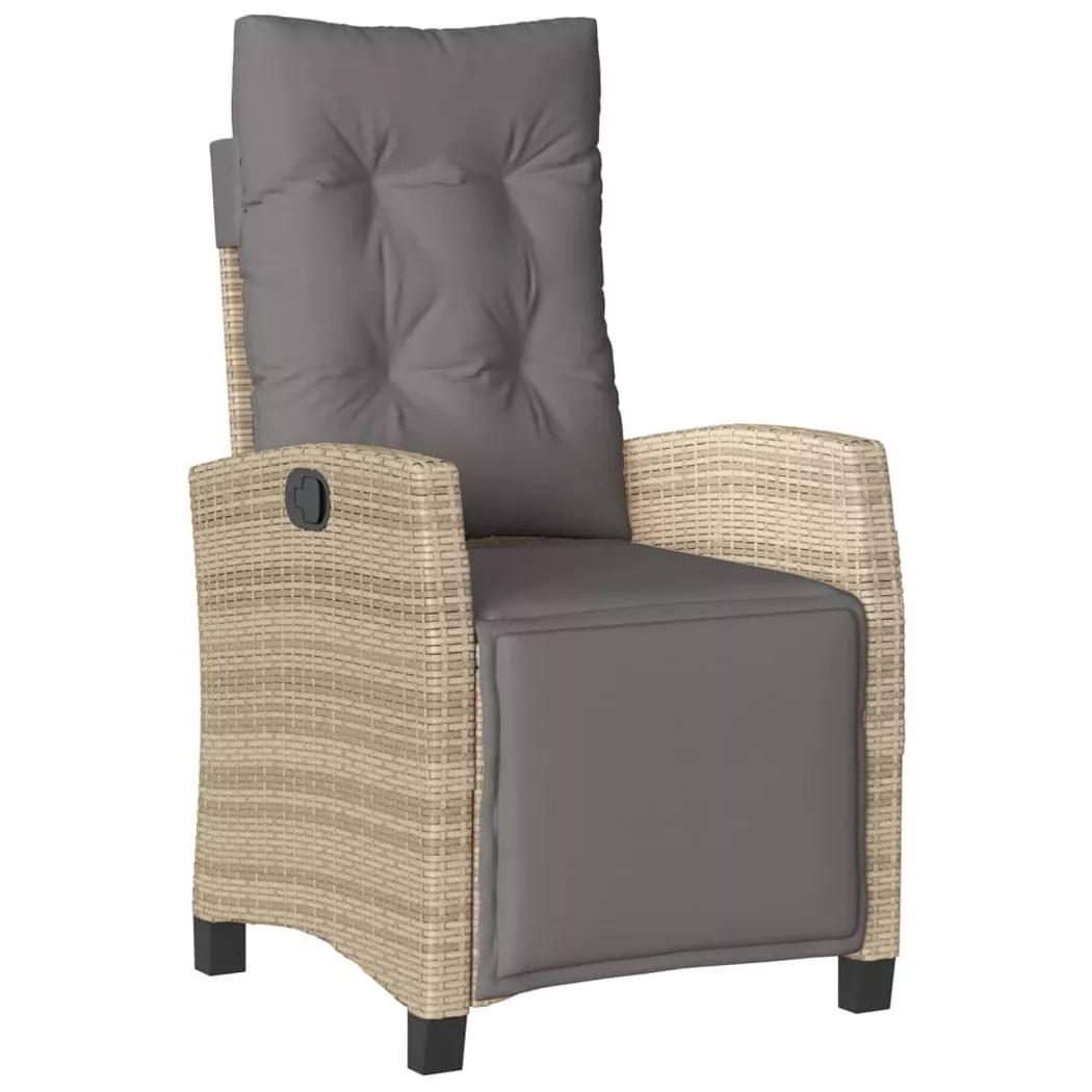 VidaXL - Gartensessel verstellbar poly-rattan, One Size, Beige