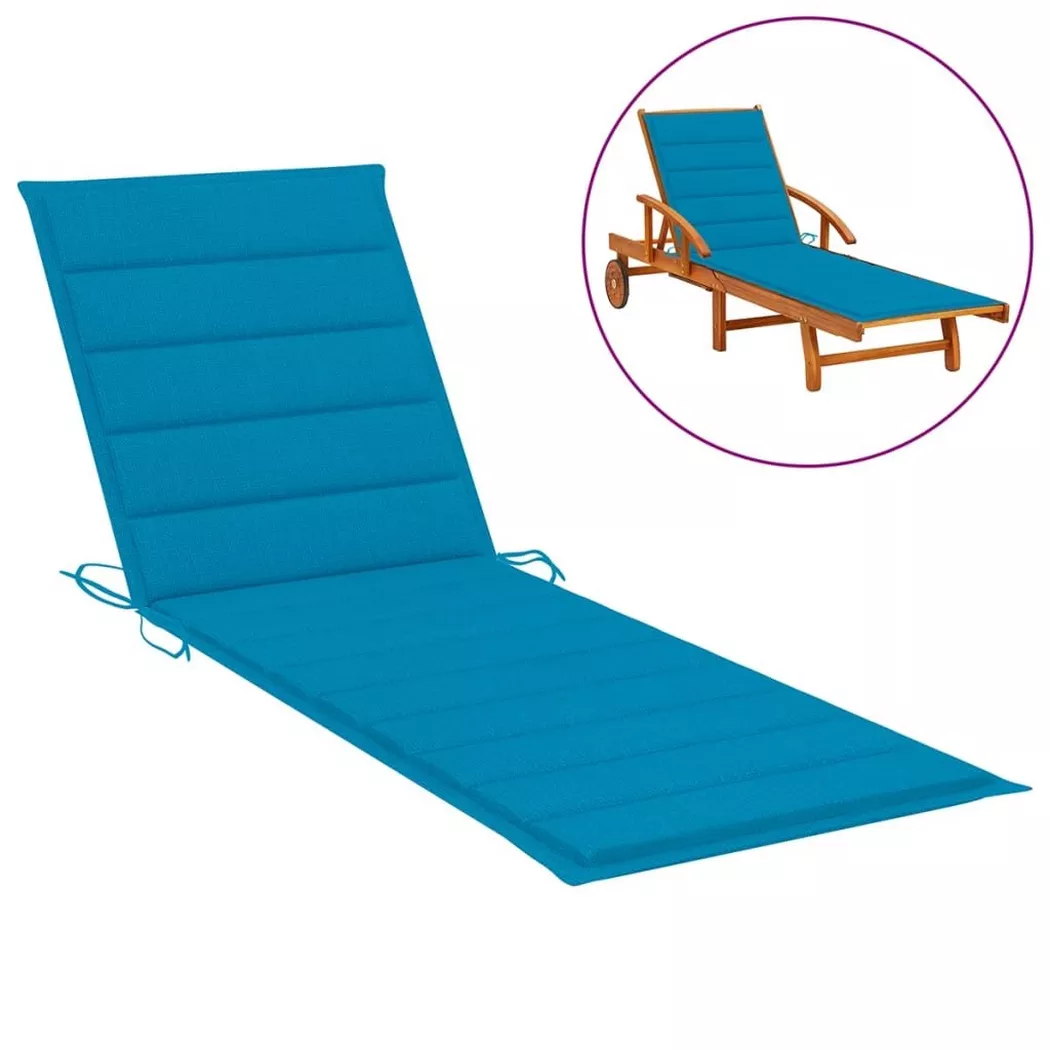 Coussin de chaise longue bleu 200x70x3 cm tissu oxford