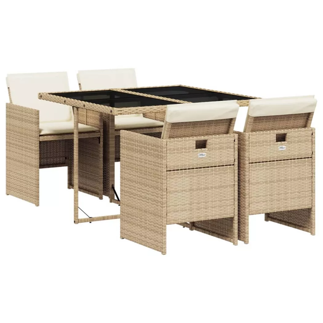 VidaXL - Garten essgruppe poly-rattan, One Size, Beige