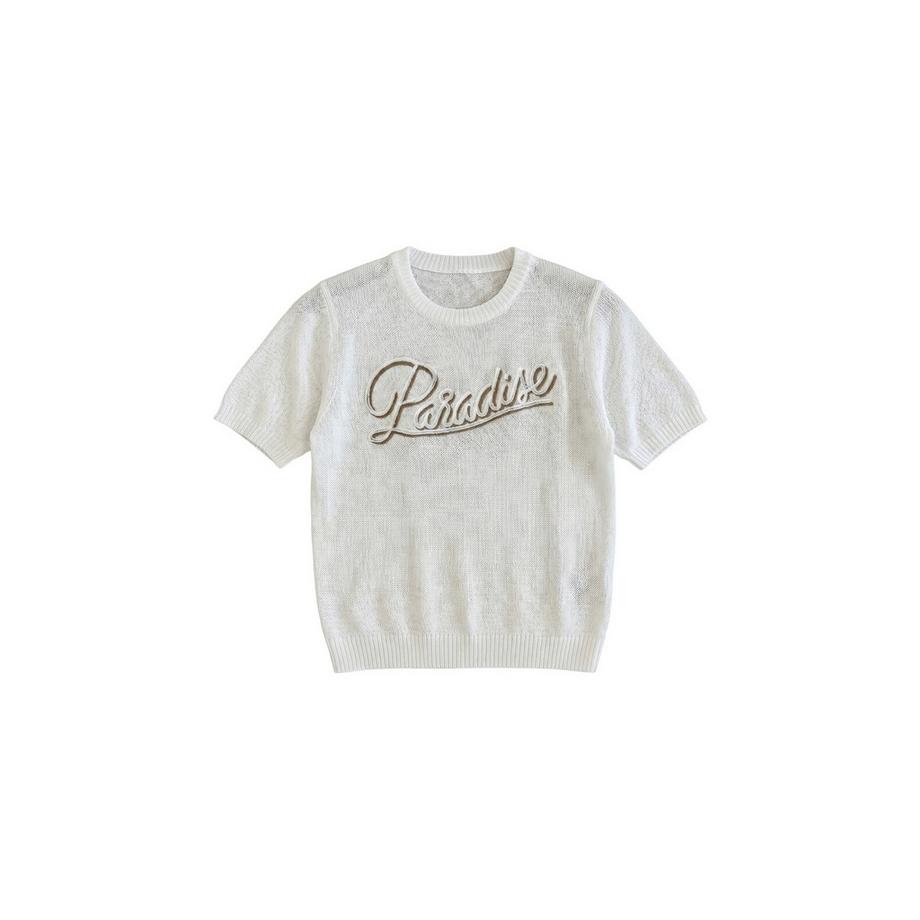 Roberta Rossi Top in maglia con stampa Paradise  