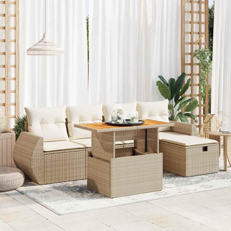VidaXL set divano da giardino Polirattan  