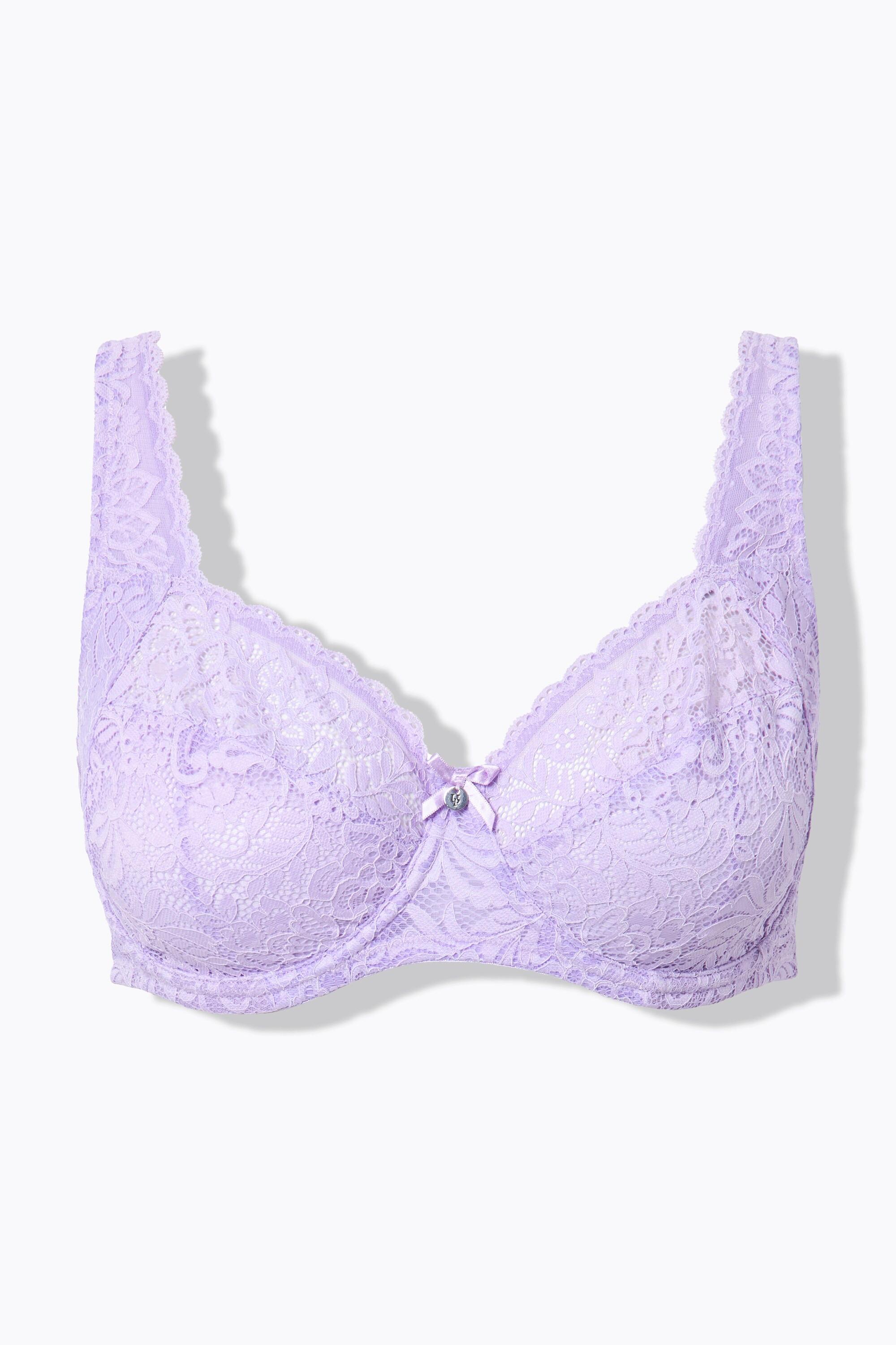 Ulla Popken  Reggiseno in pizzo floreale con ferretto e coppa C-E 