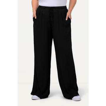 Pantalon Rose en viscose. Jambe large, taille élastique et cordon de serrage