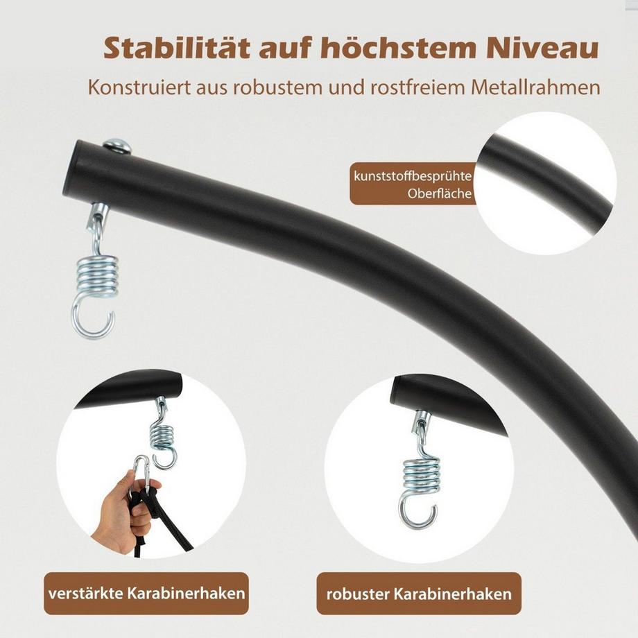 Northio Hängesessel mit Gestell Faltbarer Hängestuhl mit gemütlichen Sitz- und Rückenkissen  