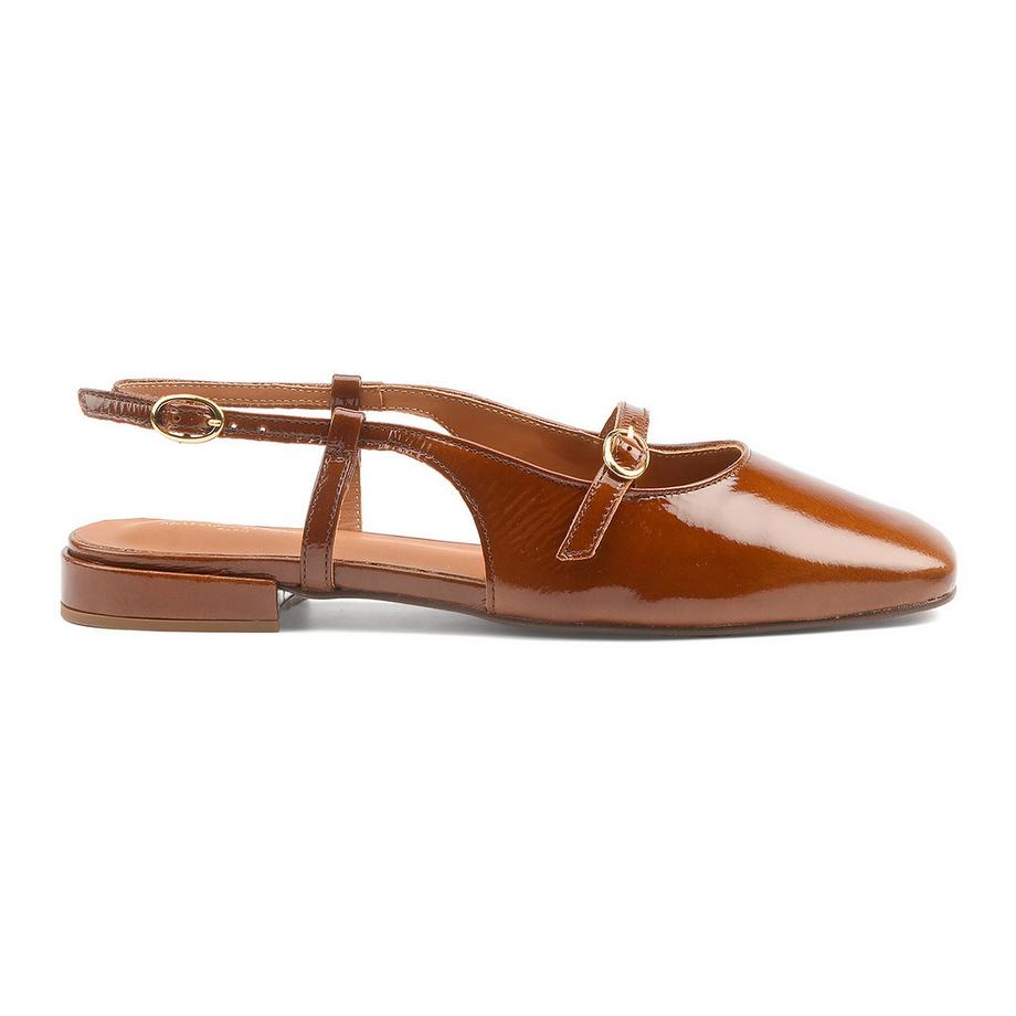 Maison Toufet Bertille Ballerines Slingback en Cuir Verni  