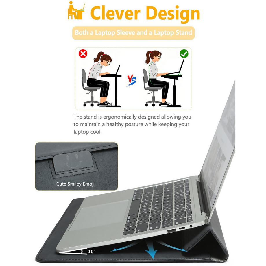 Only-bags.store Fodero per laptop con supporto  
