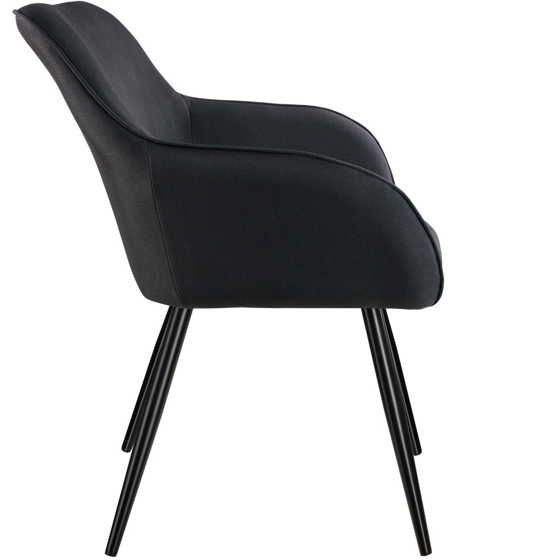 Tectake 4 Chaises Marilyn aspect lin noir  