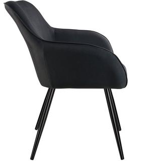 Tectake 4 Chaises Marilyn aspect lin noir  