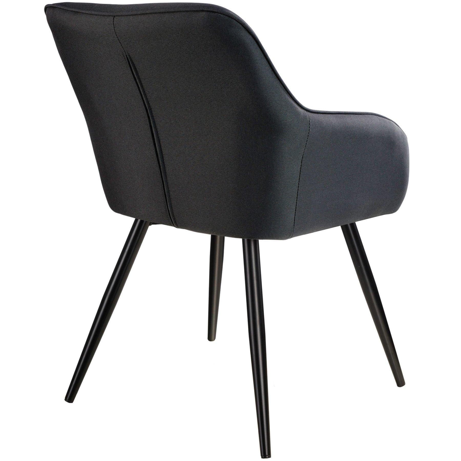 Tectake 4 Chaises Marilyn aspect lin noir  