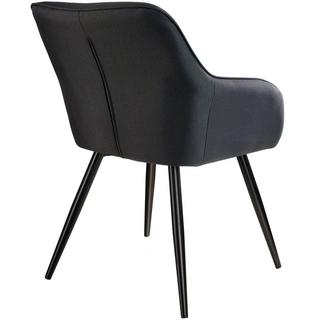 Tectake 4 Chaises Marilyn aspect lin noir  