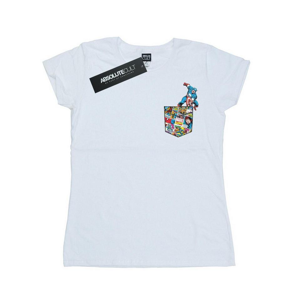 MARVEL Captain America T-Shirt con Tasca  